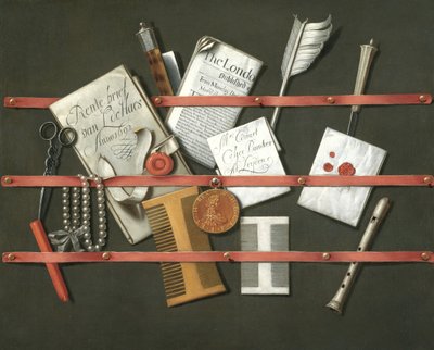 Still Life, A Letter Rack by Edwaert Colyer or Collier